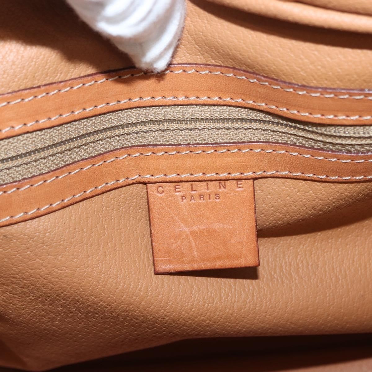 Celine Vintage Macadam Handbag Canvas And Leather Brown Canvas Handbag