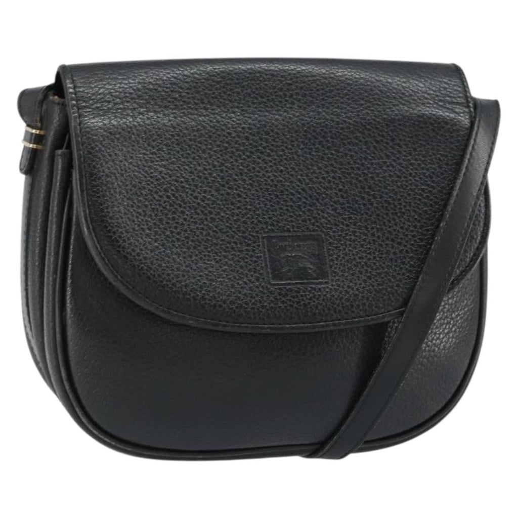 Burberry Vintage Shoulder Bag Leather Black Leather Shoulder Bag