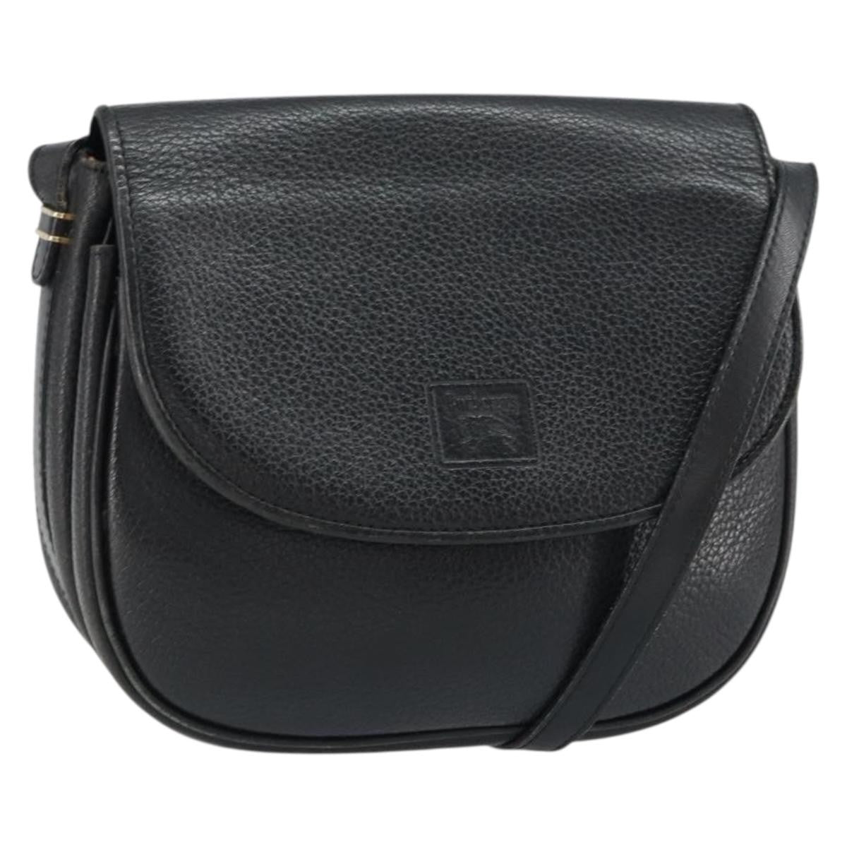 Burberry Vintage Shoulder Bag Leather Black Leather Shoulder Bag