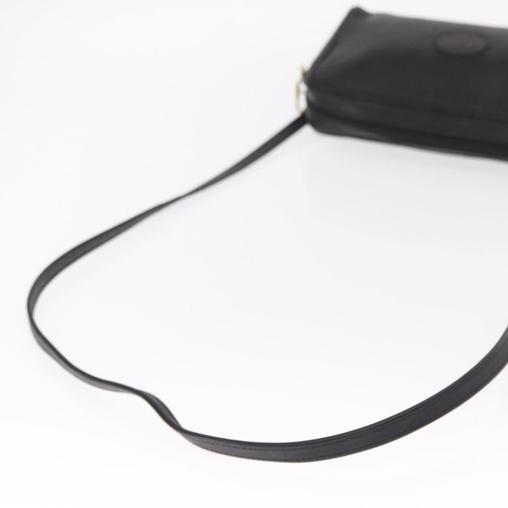 Gucci Vintage Shoulder Bag Leather Black Leather Shoulder Bag Bag (Pre-Owned)