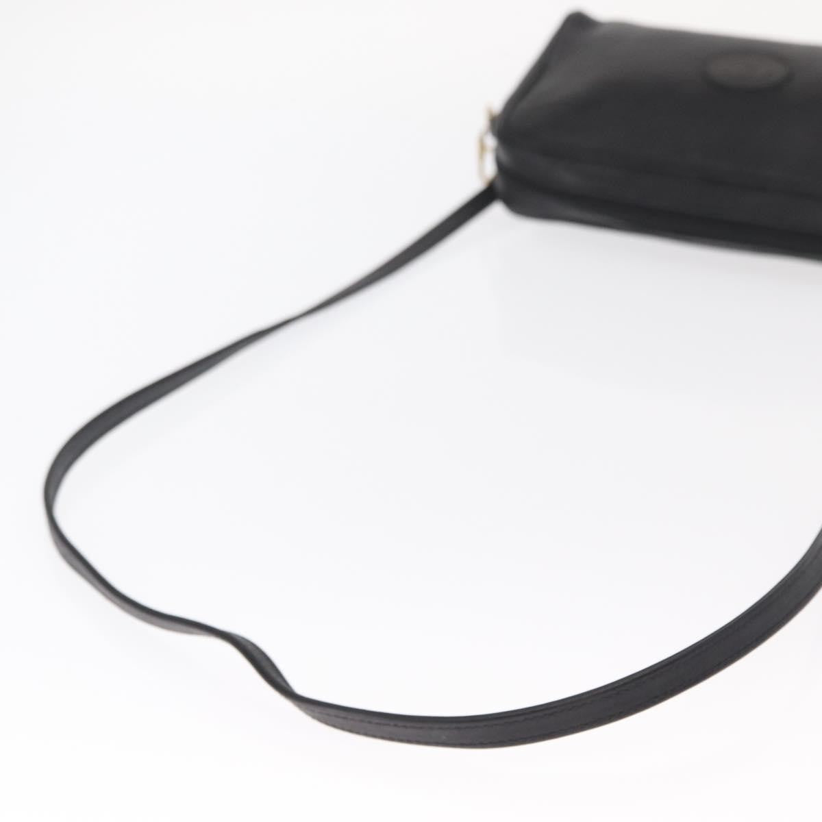 Gucci Vintage Shoulder Bag Leather Black Leather Shoulder Bag Bag (Pre-Owned)