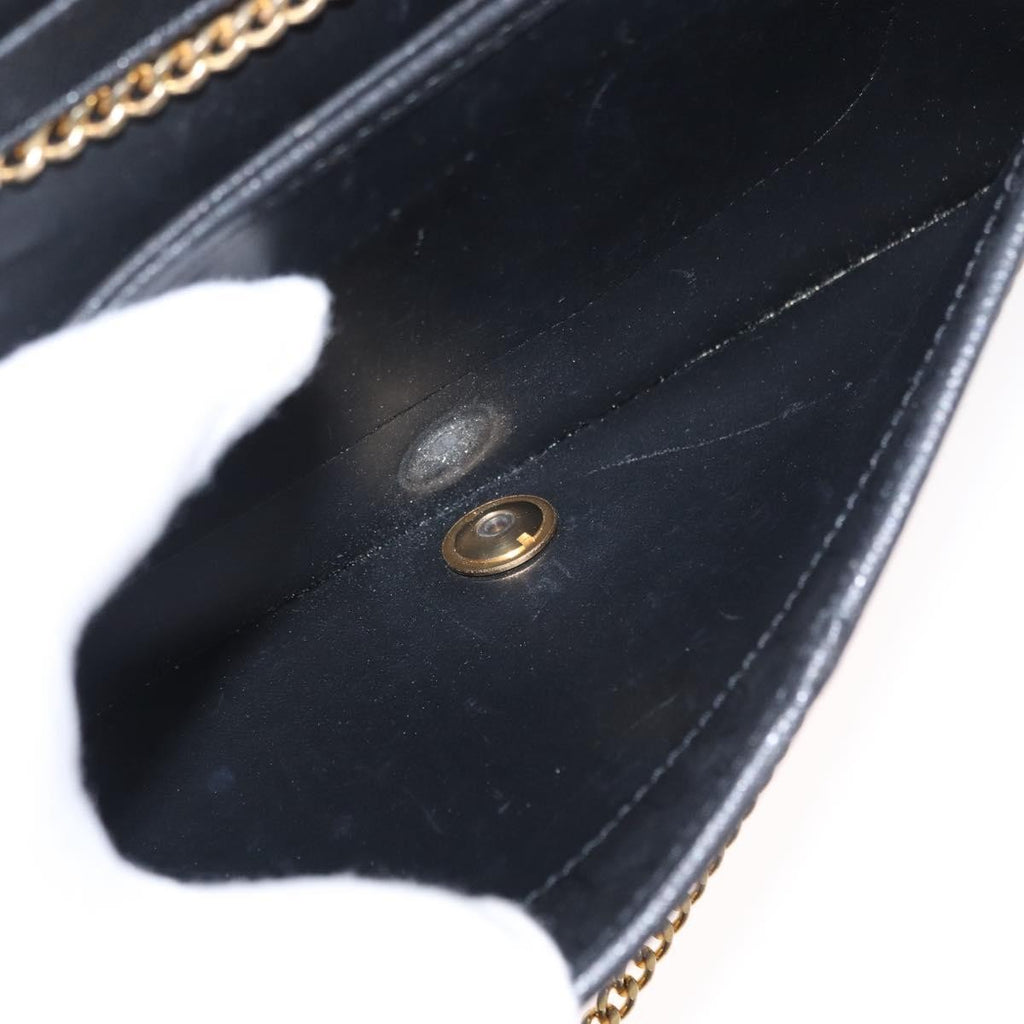 Christian Dior Vintage Shoulder Bag Leather Black Leather Shoulder Bag Bag (Pre-Owned)