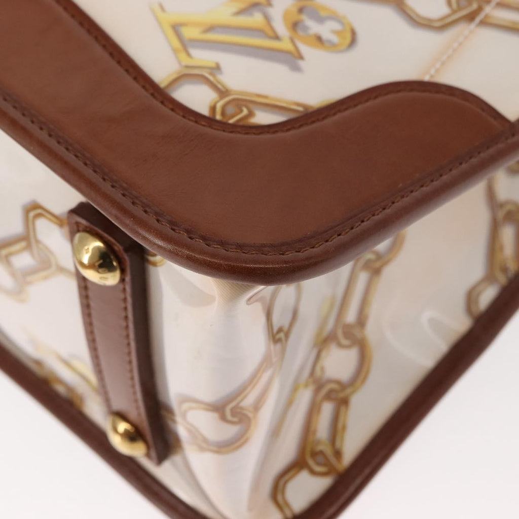 Louis Vuitton Charms Cabas Pvc Over Printed Silk Brown Canvas Handbag