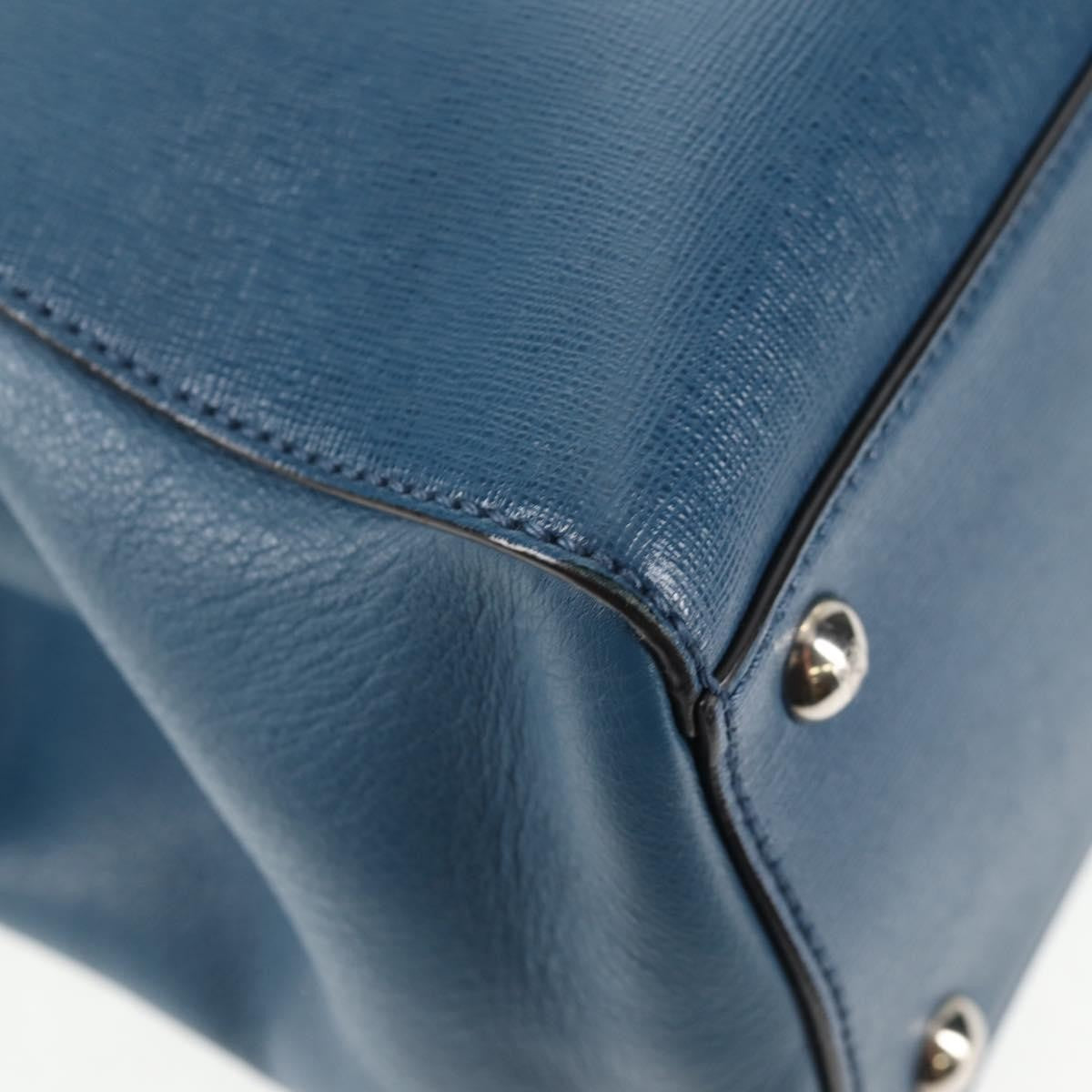 Fendi 2Jours Bag Leather Blue Leather Bag