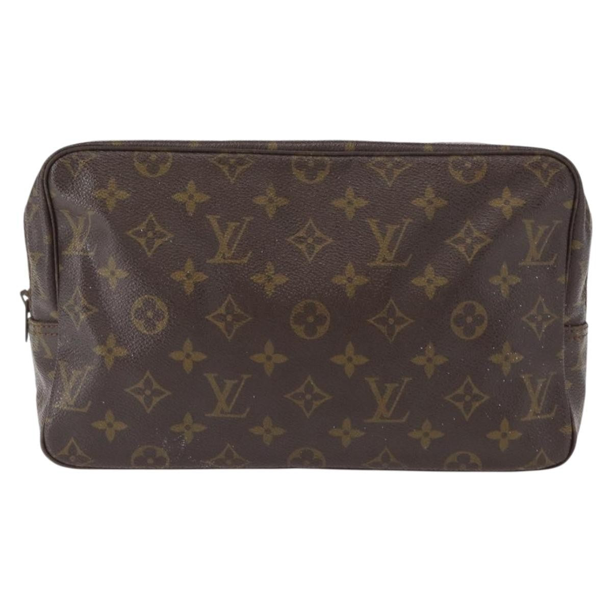 Louis Vuitton Trousse Toiletry Pouch Monogram Canvas Brown Canvas Toiletry Case Accessory