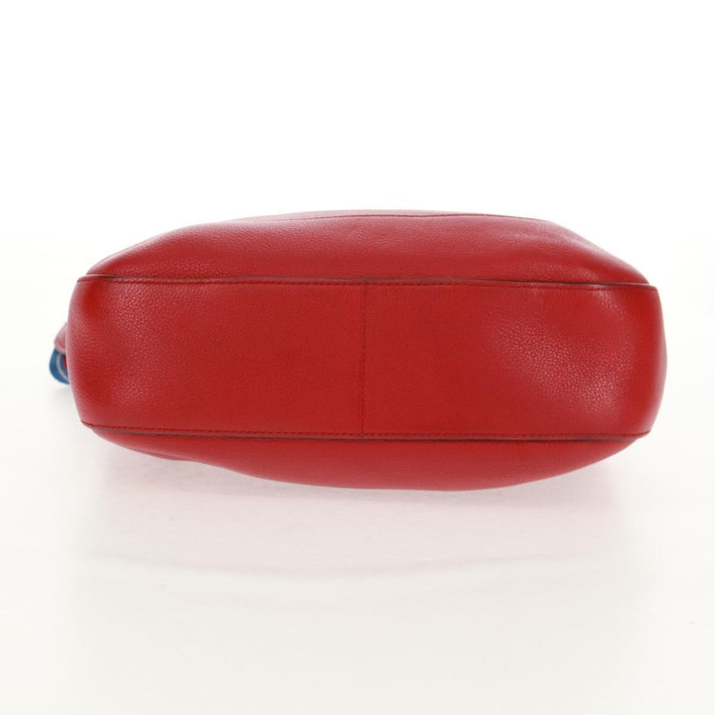 Prada Striped Strap Zip Hobo Vitello Daino Red Leather Shoulder Bag Bag