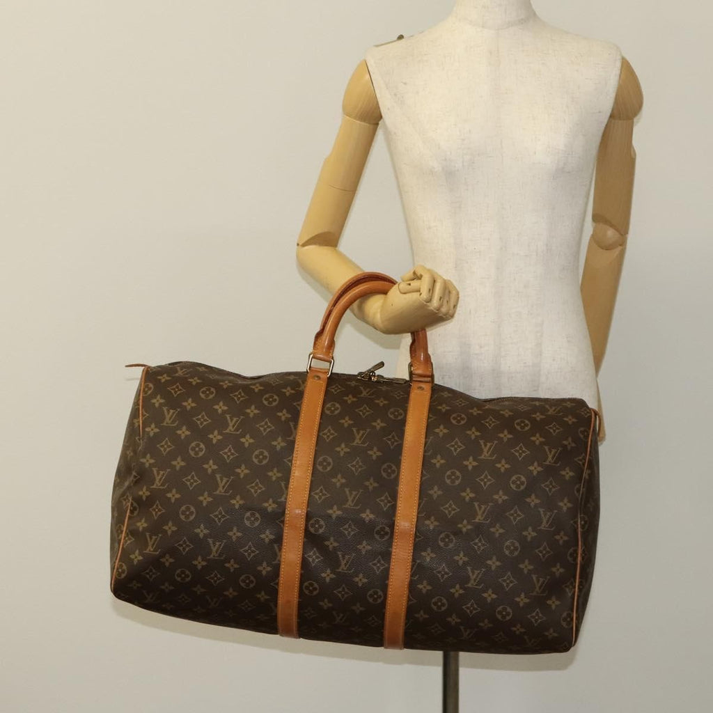 Louis Vuitton Keepall Bag Monogram Canvas Brown Canvas Travel Bag