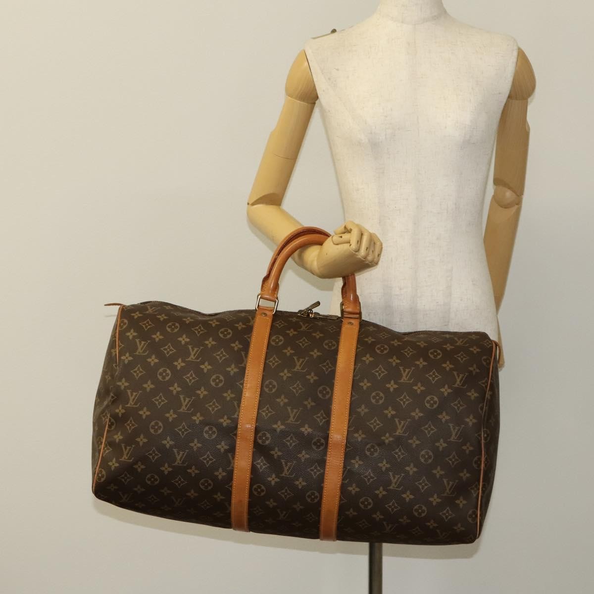 Louis Vuitton Keepall Bag Monogram Canvas Brown Canvas Travel Bag