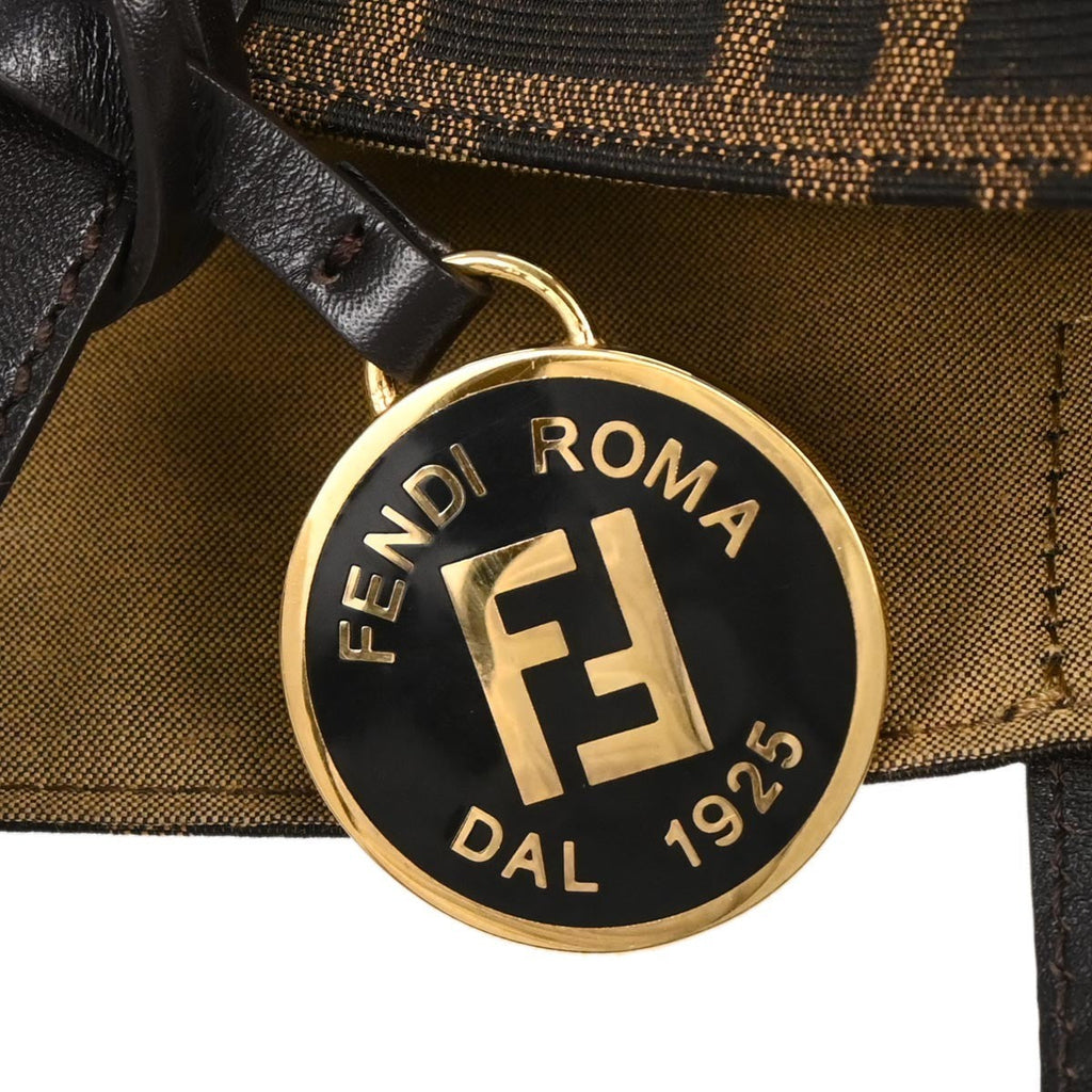 Fendi Special Shopping Tote Zucca Canvas Brown Canvas Tote Bag Bag
