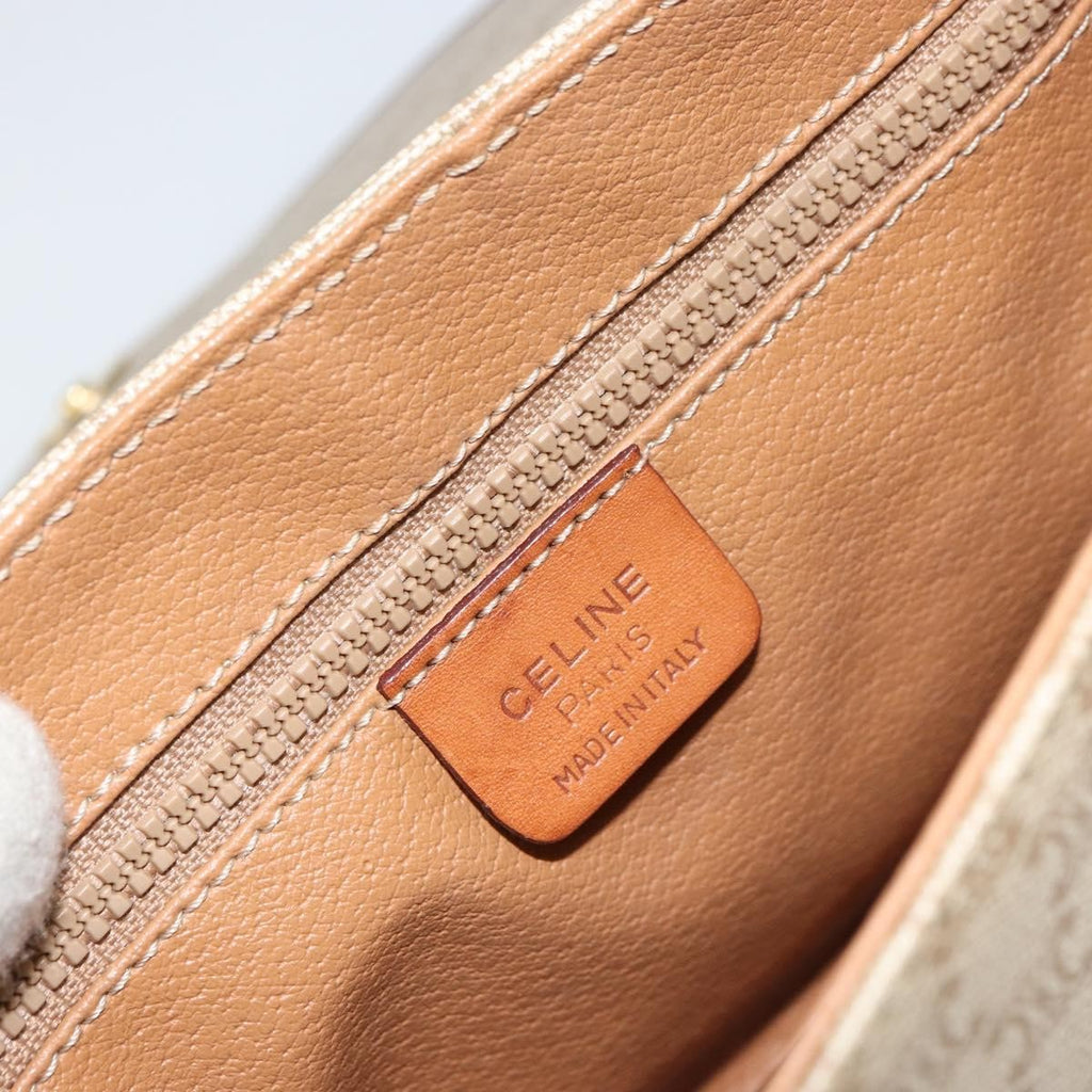 Celine Macadam Shoulder Bag Pvc Leather Beige Pvc Shoulder Bag Bag