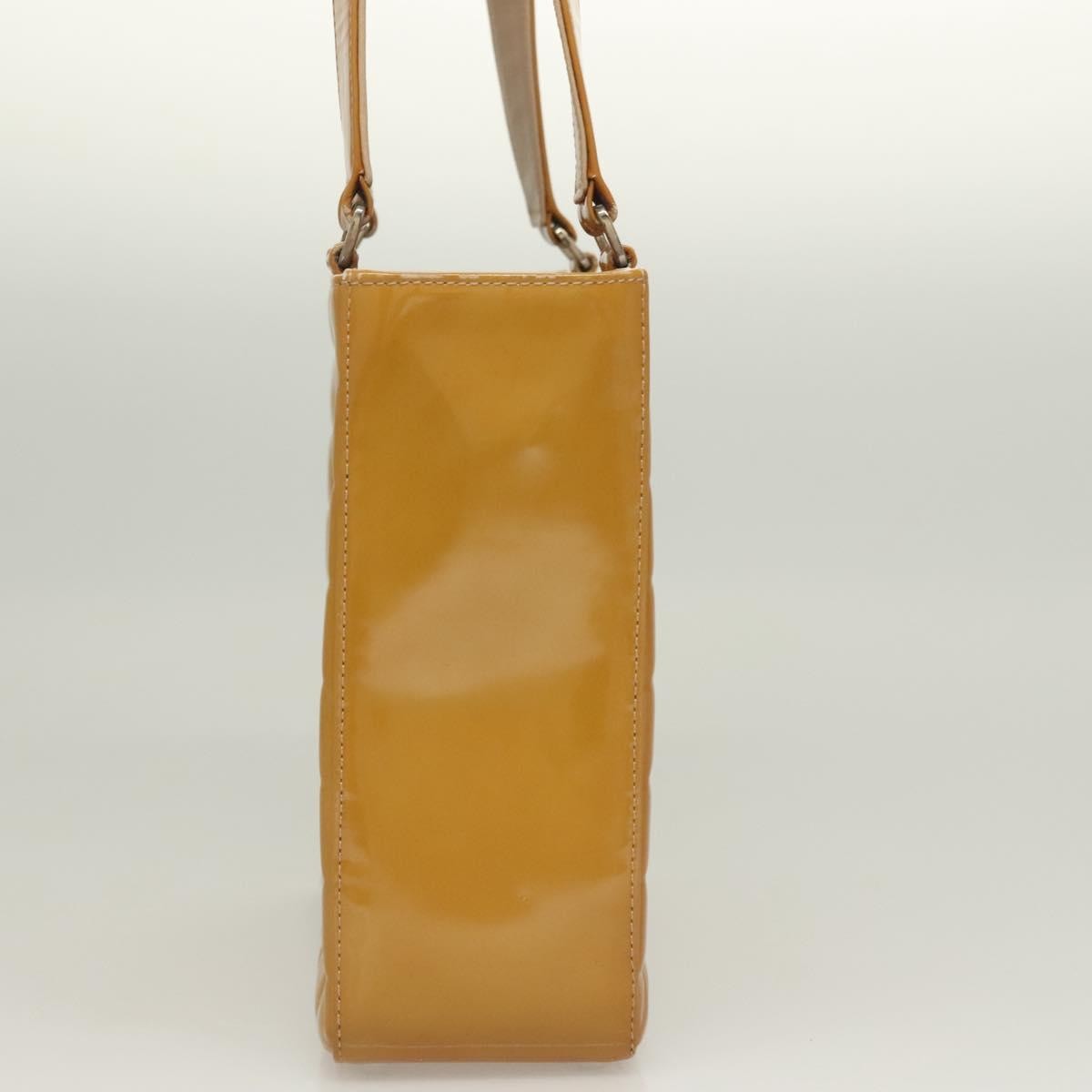 Chanel Chocolate Bar Cc Tote Quilted Patent Yellow Patent_Leather Handbag