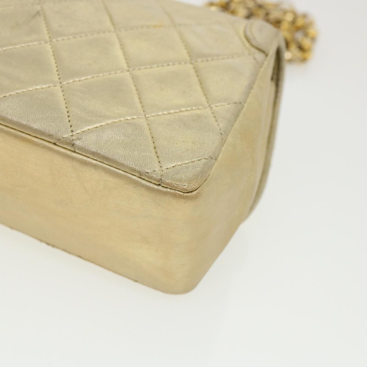 Chanel Vintage Cc Chain Flap Bag Quilted Lambskin Gold Leather Shoulder Bag Bag