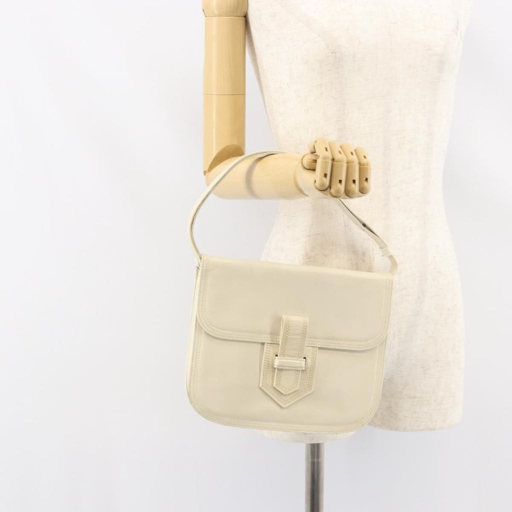 Saint Laurent Vintage Shoulder Bag Leather White Leather Shoulder Bag Bag (Pre-Owned)
