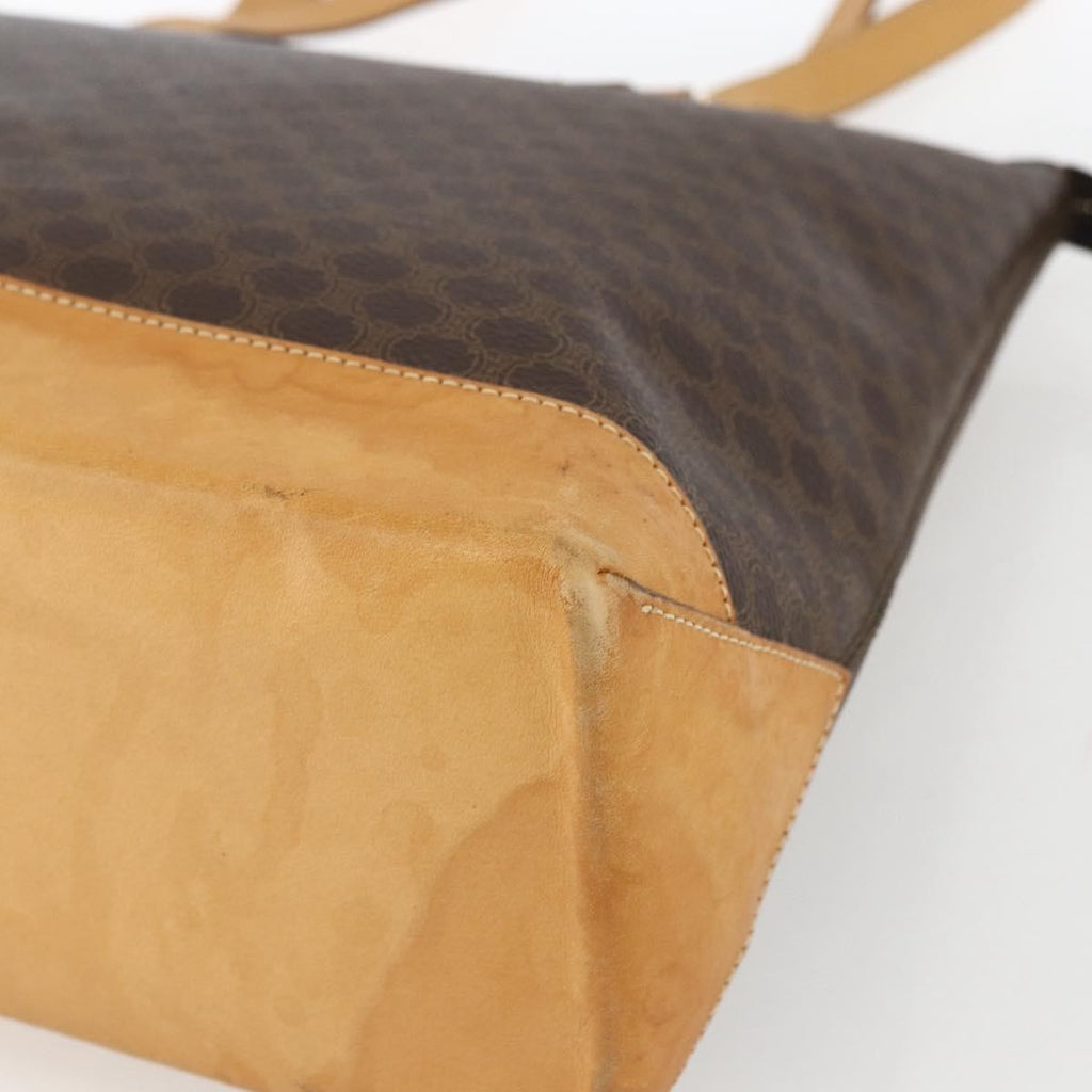 Celine Vintage Macadam Tote Bag Canvas And Leather Brown Canvas Tote Bag Bag