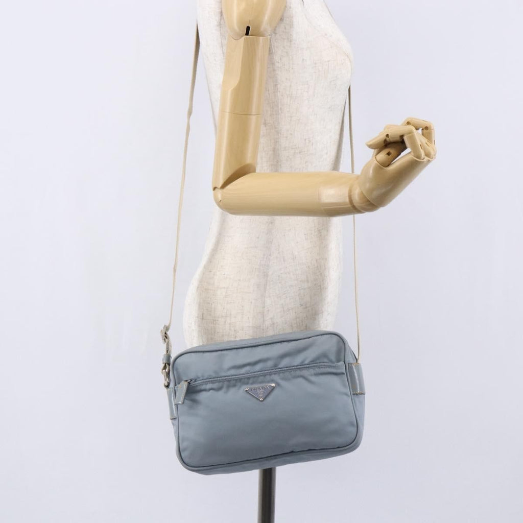 Prada Front Pocket Camera Bag Tessuto Blue Nylon Shoulder Bag Bag