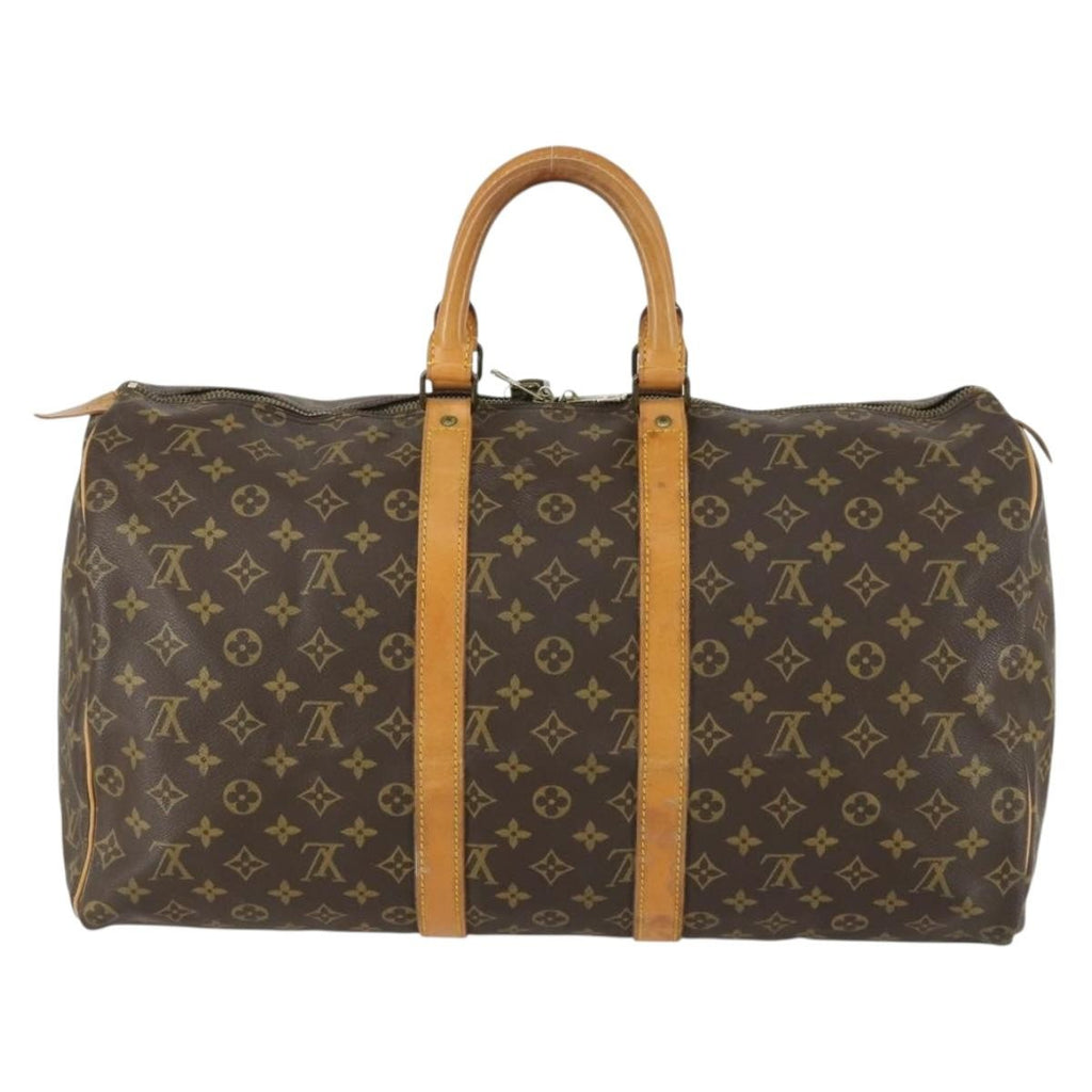 Louis Vuitton Keepall Bag Monogram Canvas Brown Canvas Travel Bag
