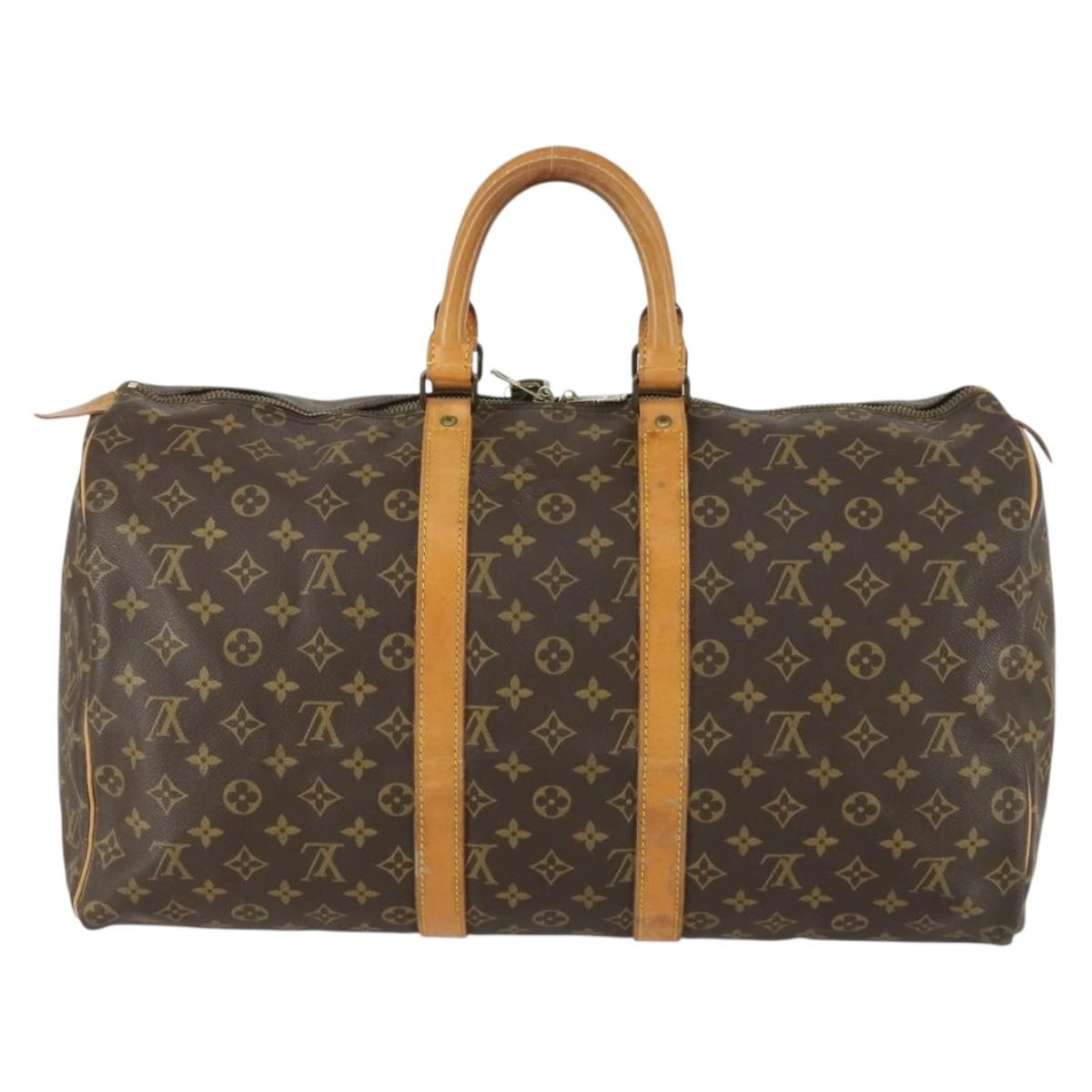 Louis Vuitton Keepall Bag Monogram Canvas Brown Canvas Travel Bag