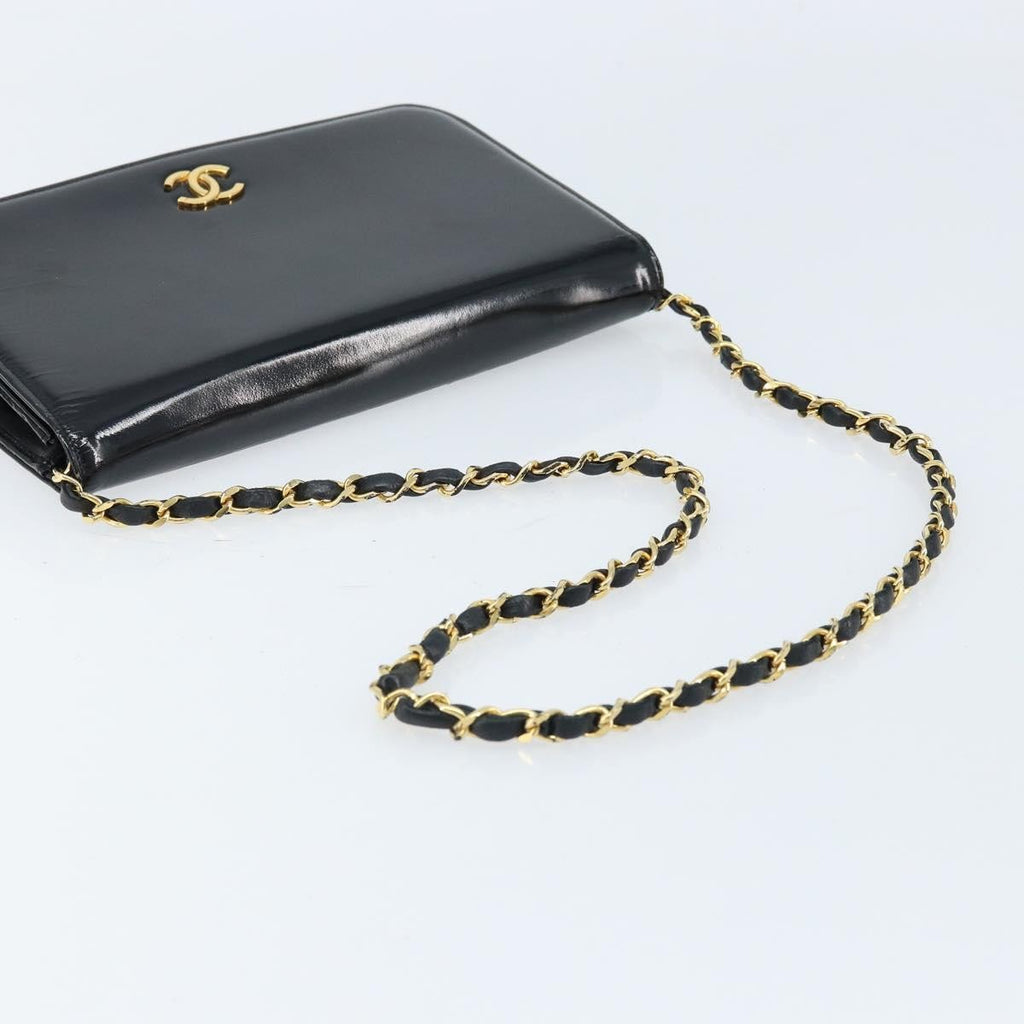 Chanel Wallet On Chain Quilted Patent Black Patent_Leather Shoulder Bag Bag