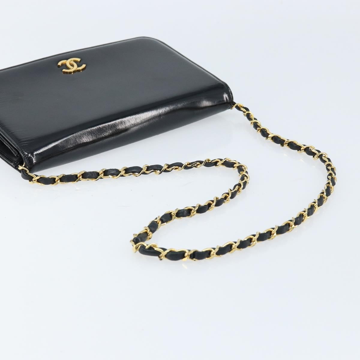 Chanel Wallet On Chain Quilted Patent Black Patent_Leather Shoulder Bag Bag