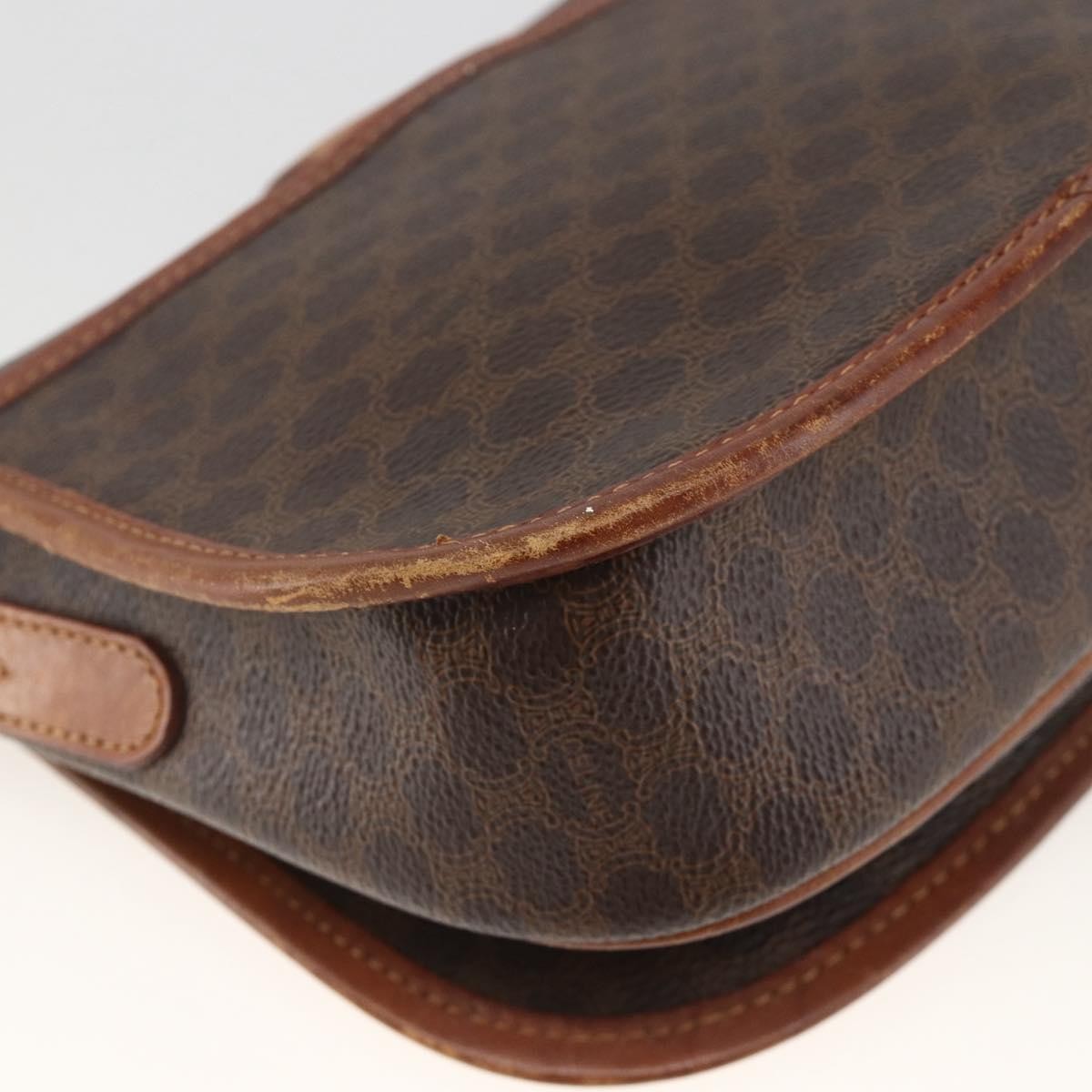 Celine Vintage Macadam Shoulder Bag Canvas And Leather Brown Canvas Shoulder Bag Bag