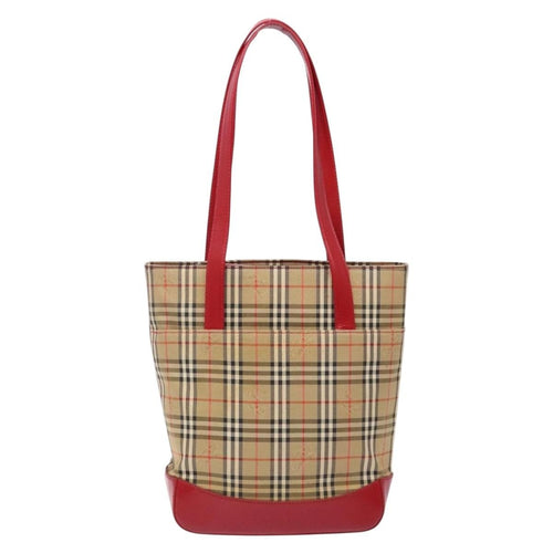 Burberry Nova Check Tote Canvas Check Pattern Beige Canvas Tote Bag