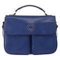 Celine Vintage Circle Logo Crossbody Bag Leather Blue Leather Shoulder Bag Bag