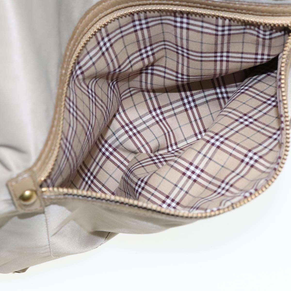 Burberry Blue Label Shoulder Bag Nylon Beige Nylon Shoulder Bag