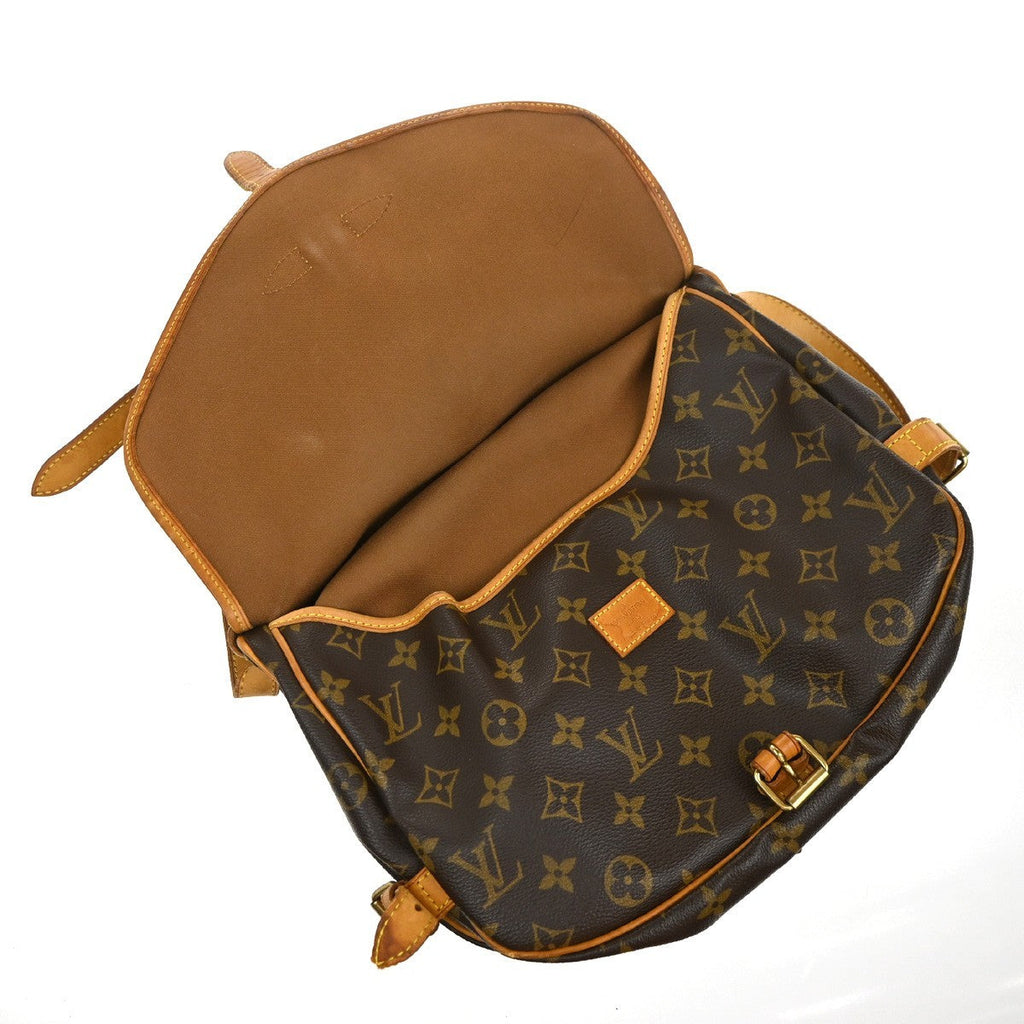 Louis Vuitton Saumur Handbag Monogram Canvas Brown Canvas Shoulder Bag