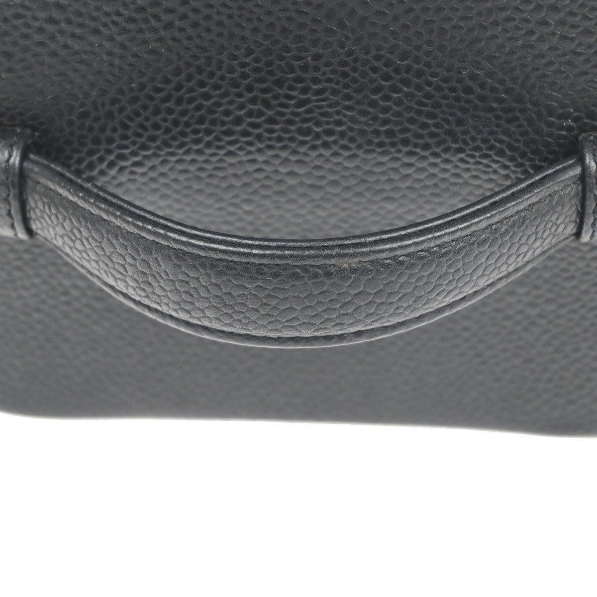 Chanel Vintage Timeless Cosmetic Case Caviar Black Leather Handbag