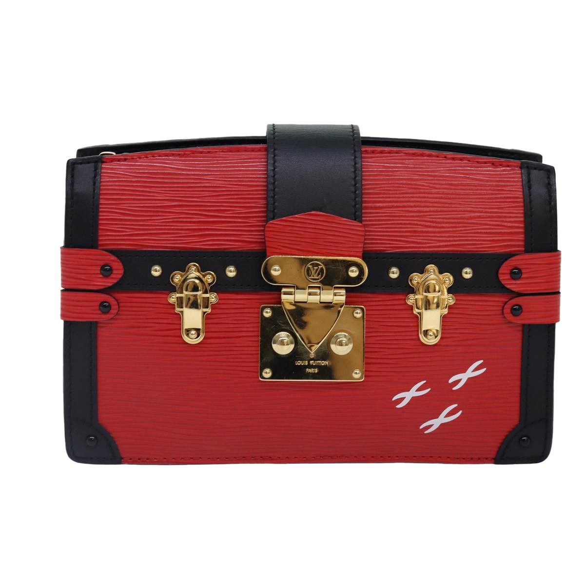 Louis Vuitton Trunk Clutch Epi Leather Red Leather Shoulder Bag
