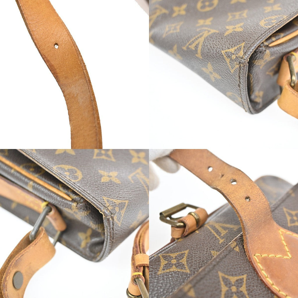 Louis Vuitton Cartouchiere Handbag Monogram Canvas Brown Canvas Shoulder Bag