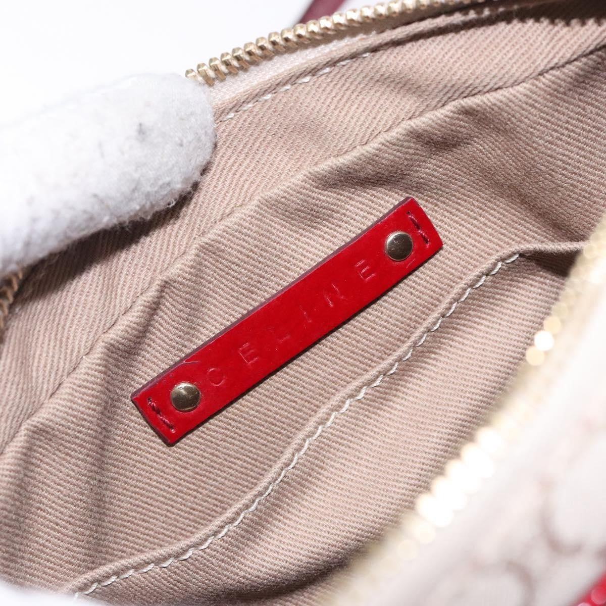 Celine Vintage Macadam Shoulder Bag Canvas Beige Canvas Shoulder Bag Bag