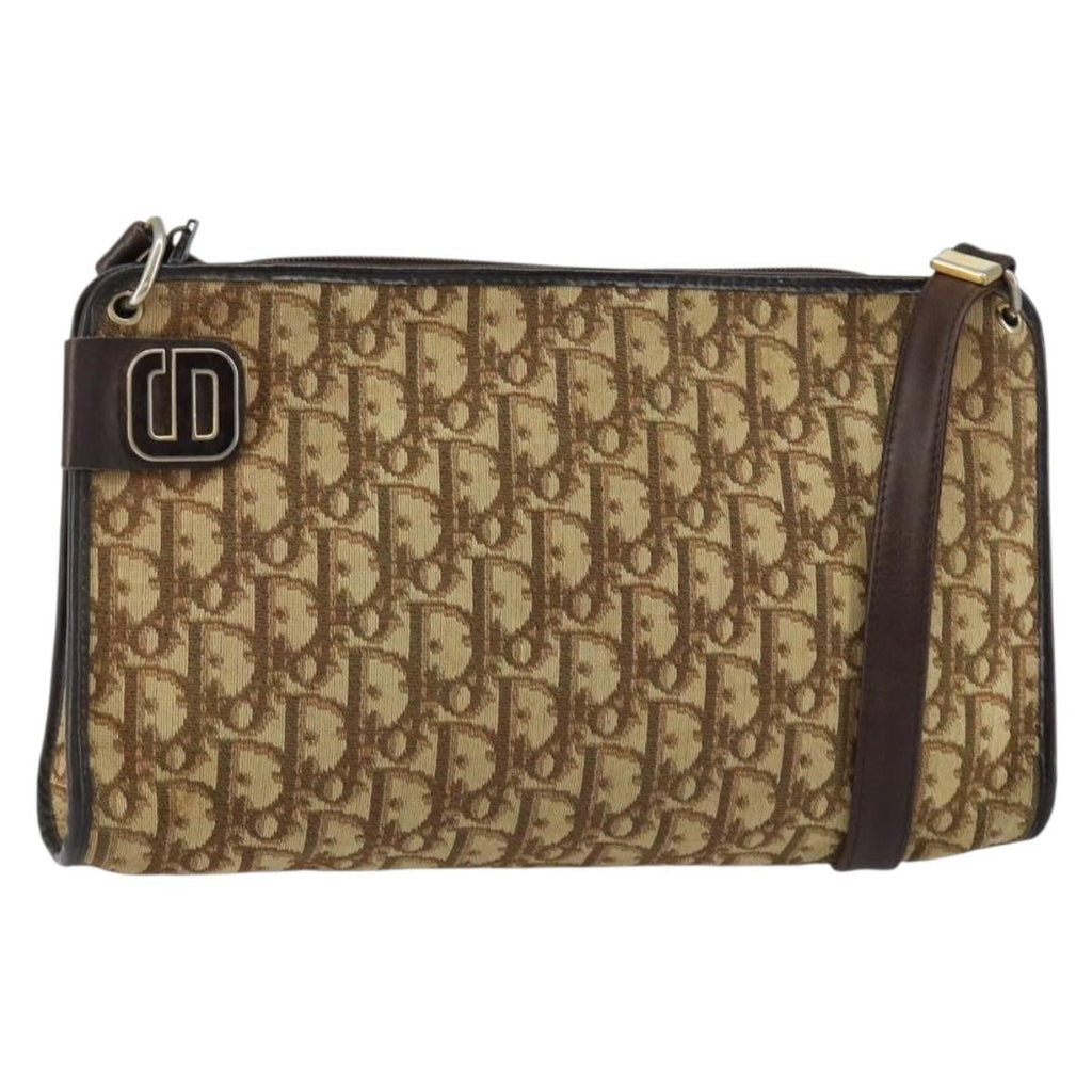 Christian Dior Vintage Trotter Shoulder Bag Canvas Beige Canvas Shoulder Bag Bag (Pre-Owned)