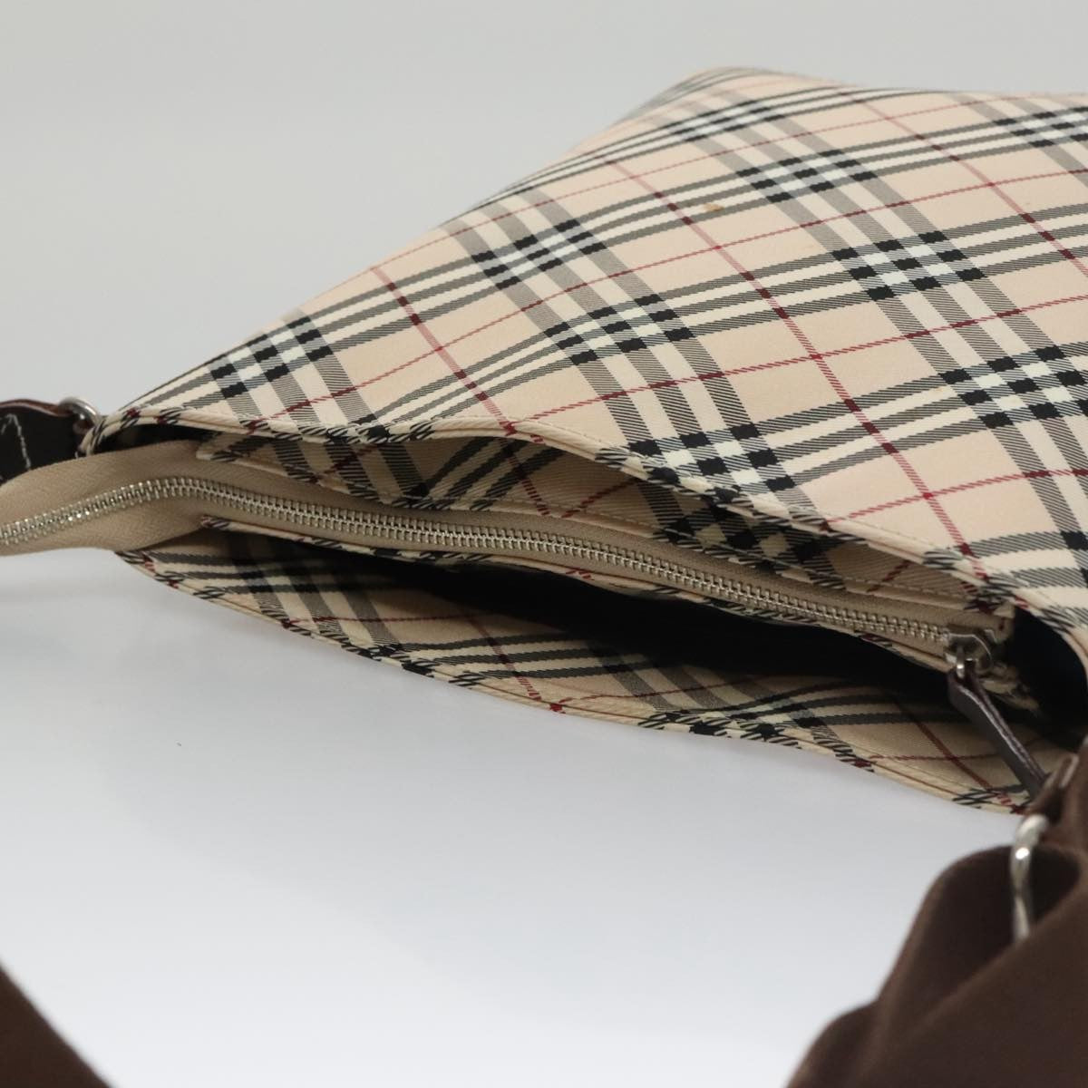 Burberry Nova Check Shoulder Bag Canvas Beige Canvas Shoulder Bag