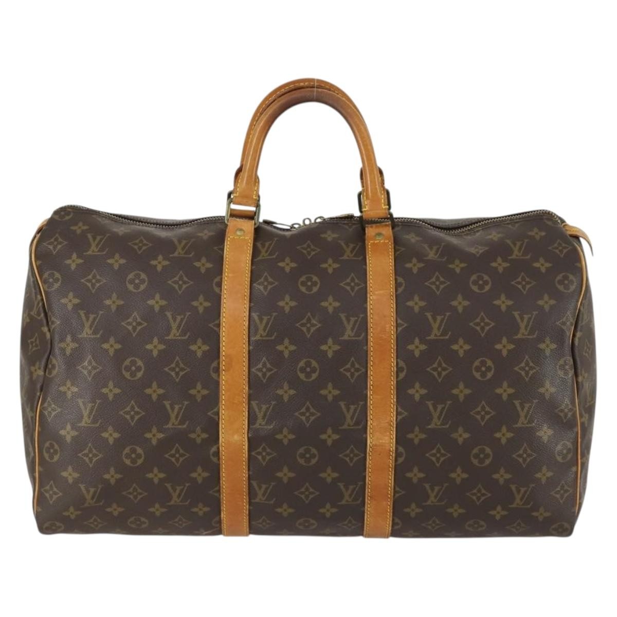 Louis Vuitton Keepall Bag Monogram Canvas Brown Canvas Travel Bag