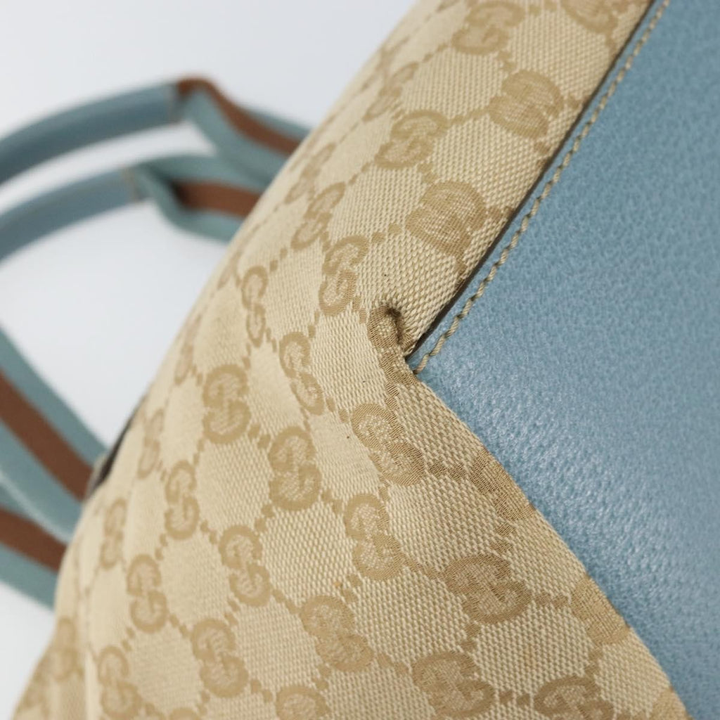 Gucci Web Zip Tote Gg Canvas Beige Canvas Tote Bag Bag (Pre-Owned)