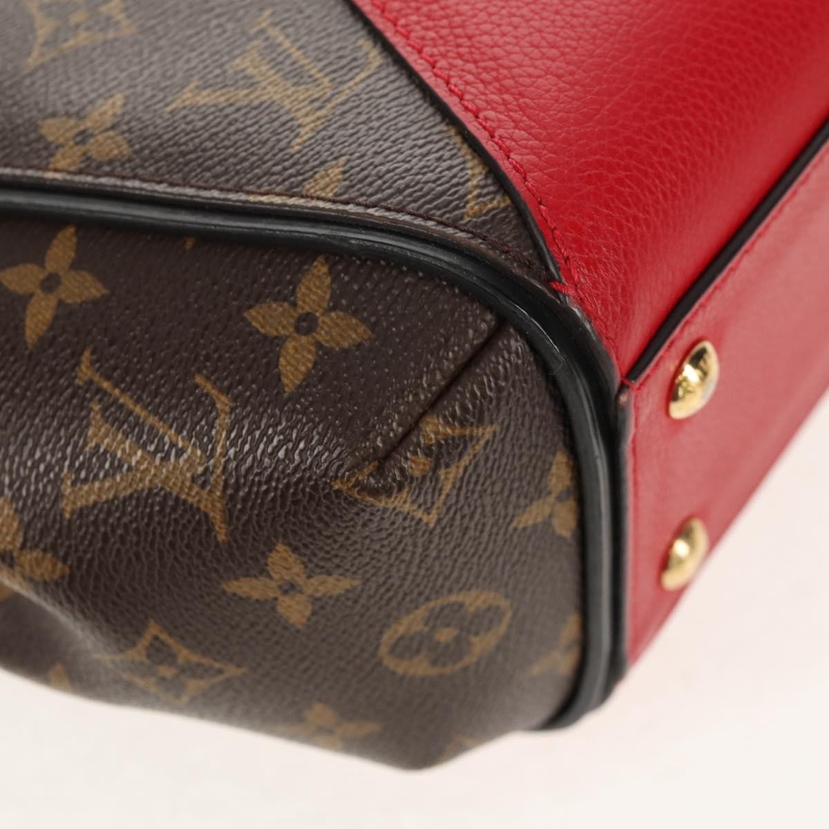 Louis Vuitton Kimono Handbag Monogram Canvas And Leather Red Canvas Handbag
