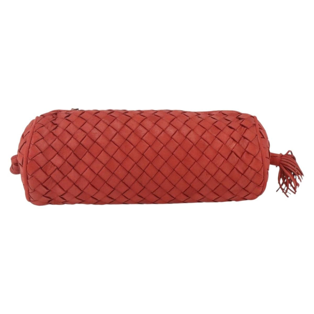 Bottega Veneta Intrecciato Clutch Bag Leather Red Leather Clutche & Pouche Bag