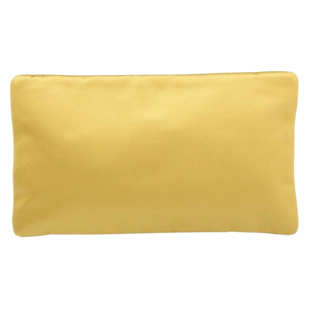 Prada Clutch Satin Gold Satin Clutche & Pouche Bag
