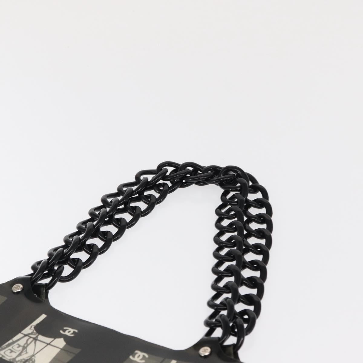 Chanel Coco Window Tote Printed Vinyl Black Plastic Tote Bag Bag
