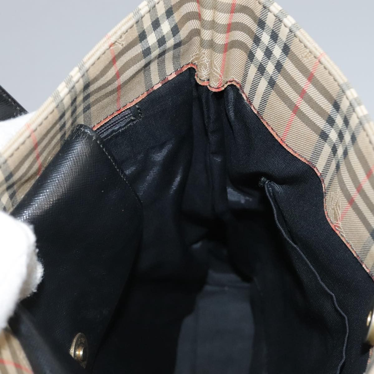 Burberry Nova Check Tote Canvas And Leather Beige Canvas Tote Bag
