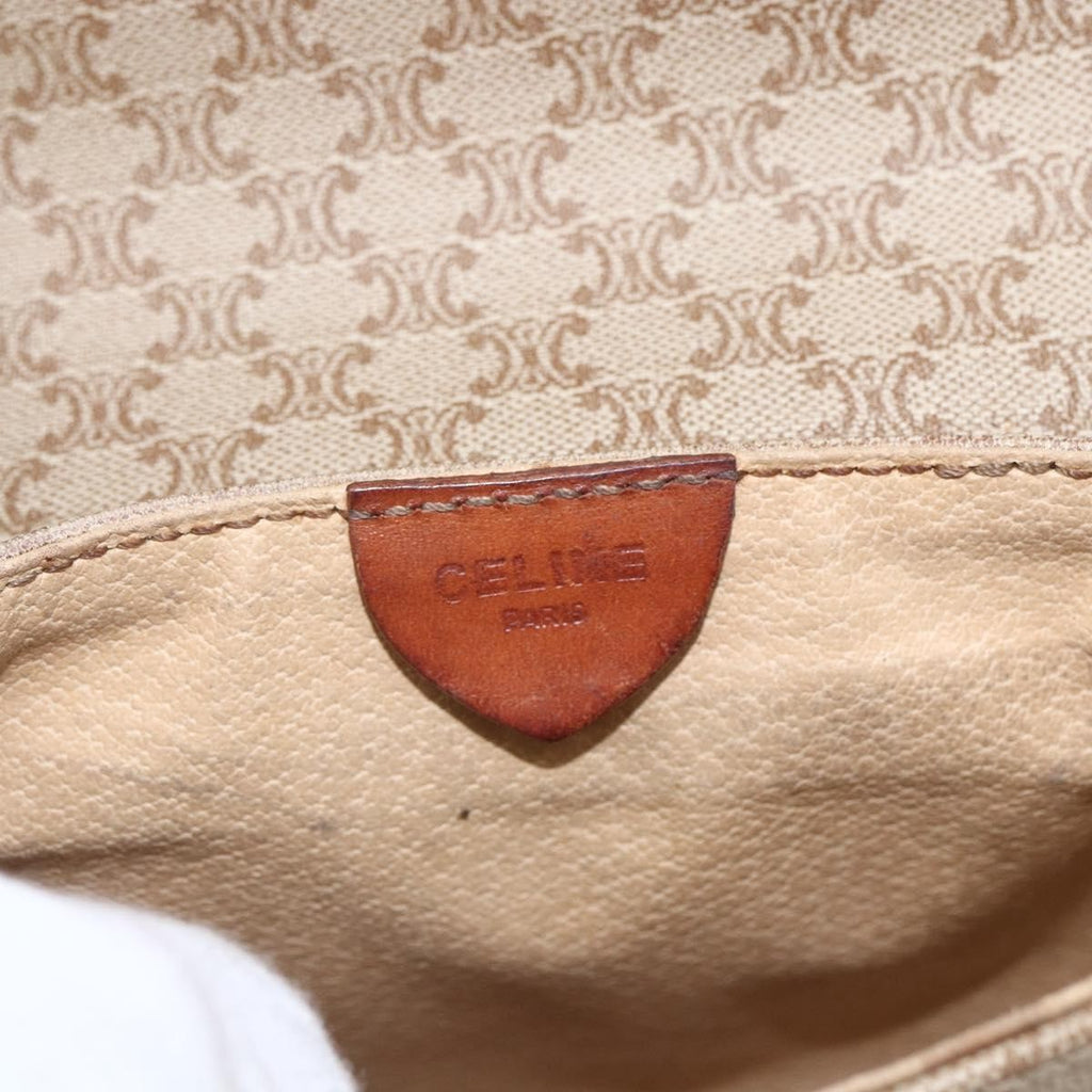 Celine Vintage Macadam Shoulder Bag Canvas And Leather Beige Pvc Shoulder Bag Bag