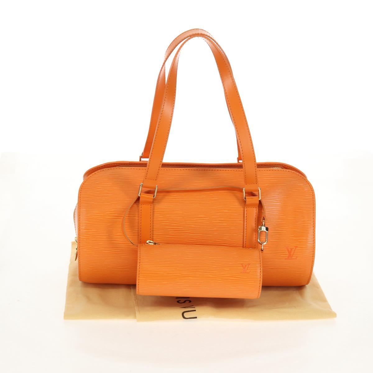 Louis Vuitton Soufflot Handbag Epi Leather Orange Leather Handbag