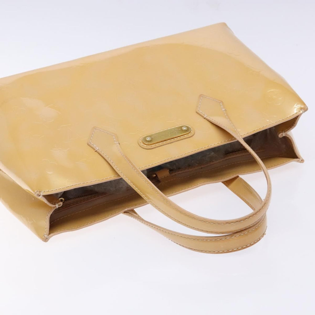 Louis Vuitton Wilshire Handbag Monogram Vernis Beige Patent_Leather Bag