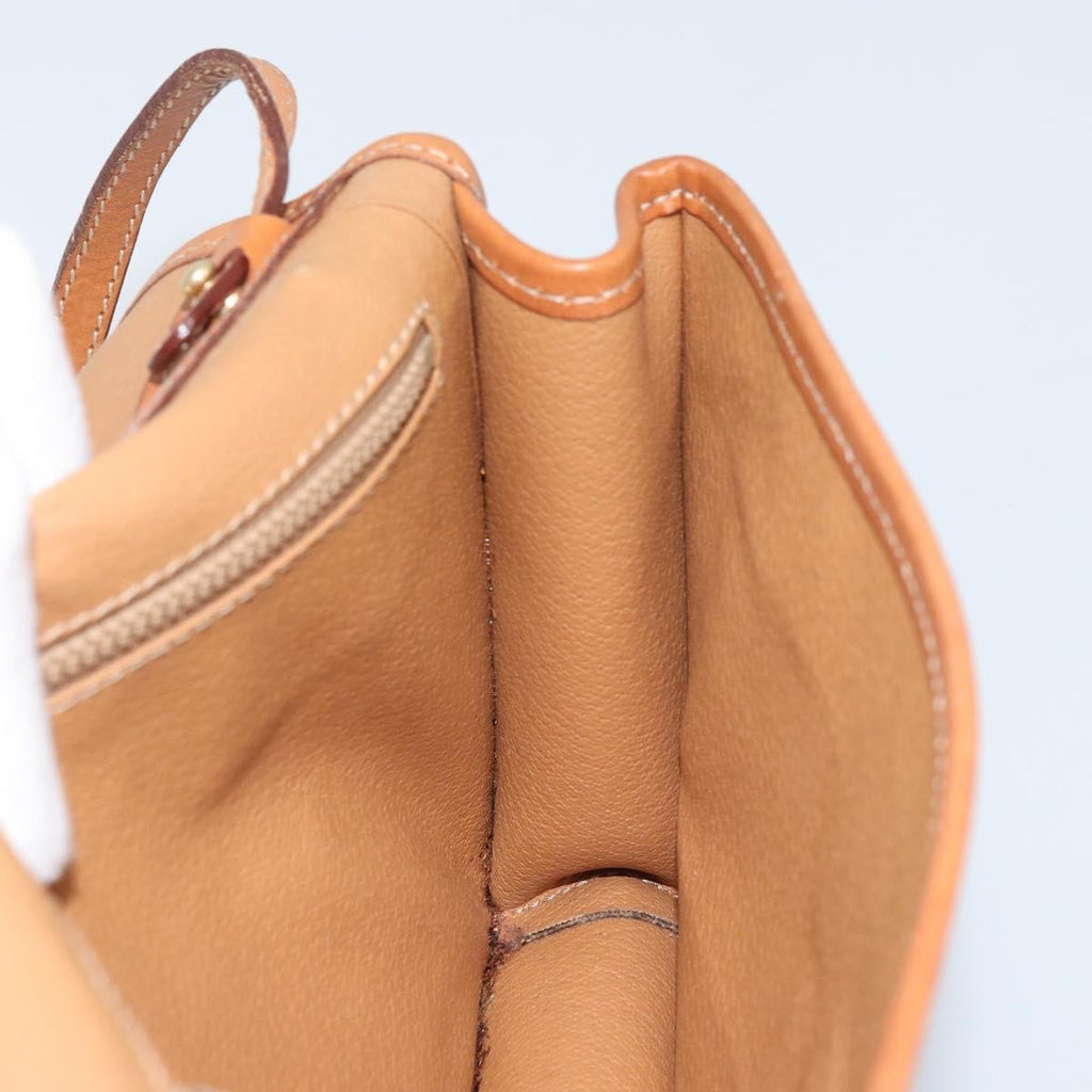 Celine Vintage Macadam Circle Logo Shoulder Bag Canvas And Leather Brown Canvas Shoulder Bag Bag