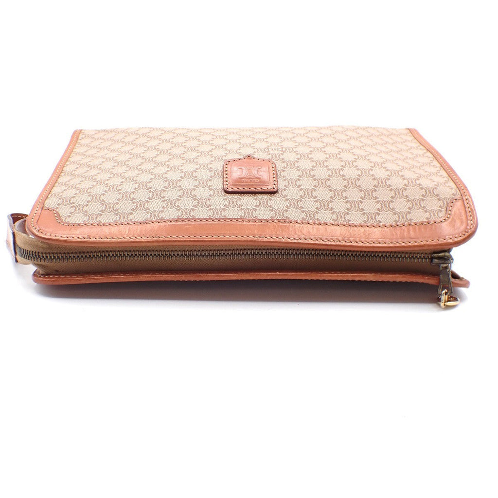 Celine Macadam Pochette Canvas And Leather Brown Canvas Clutche & Pouche Bag