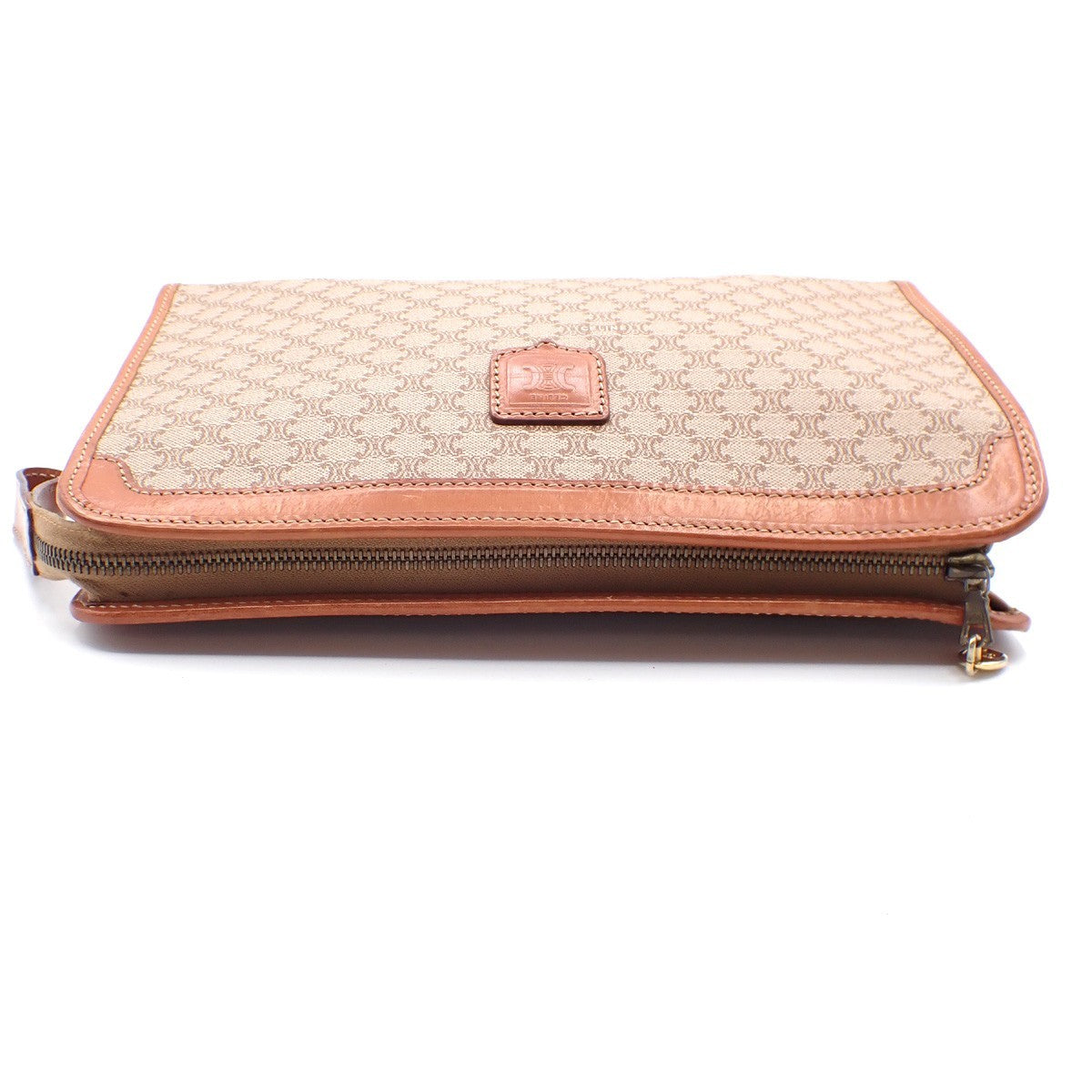 Celine Macadam Pochette Canvas And Leather Brown Canvas Clutche & Pouche Bag