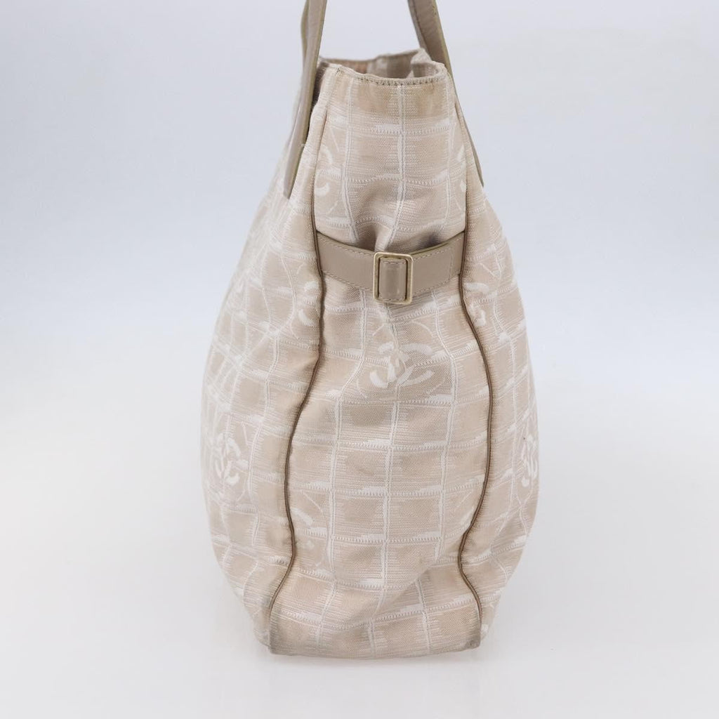 Chanel Travel Line Tote Nylon Beige Nylon Tote Bag Bag