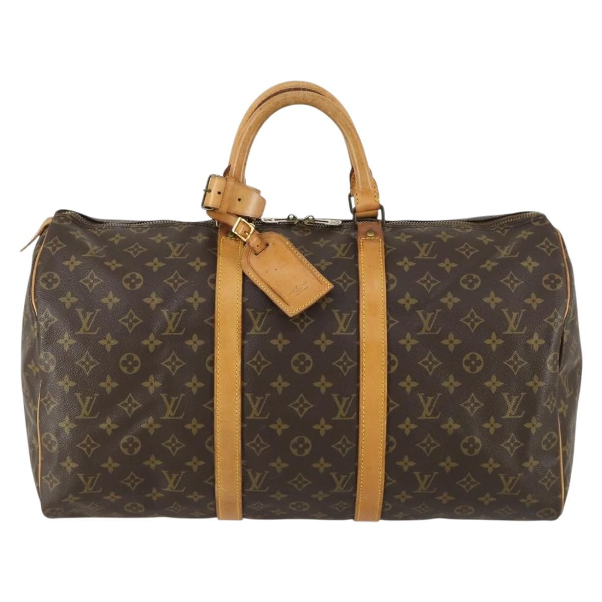 Louis Vuitton Keepall Bag Monogram Canvas Brown Canvas Travel Bag