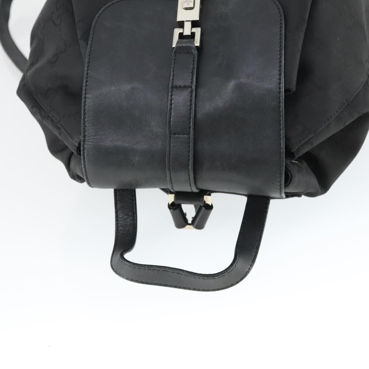 Gucci Vintage Jackie Backpack Gg Canvas Black Canvas Backpack Bag (Pre-Owned)
